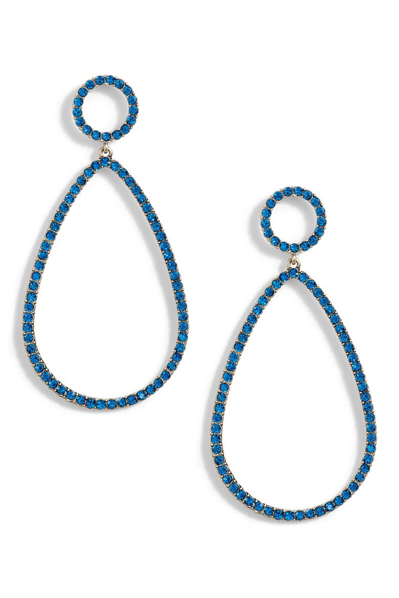 Genevieve Hoop Earrings, Main, color, BLUE