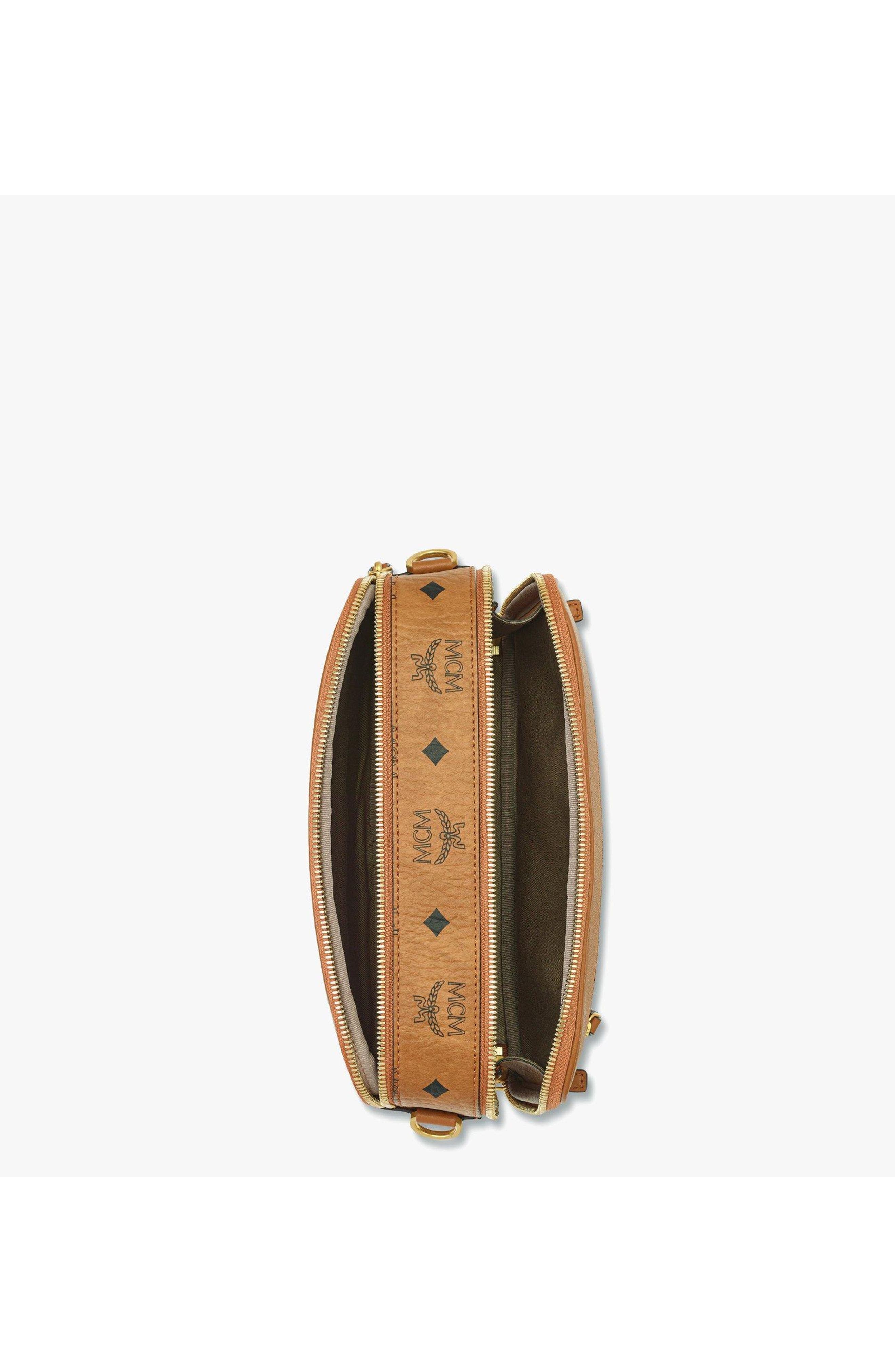 MCM Diamond Camera Bag in Visetos, Alternate, color, Brown