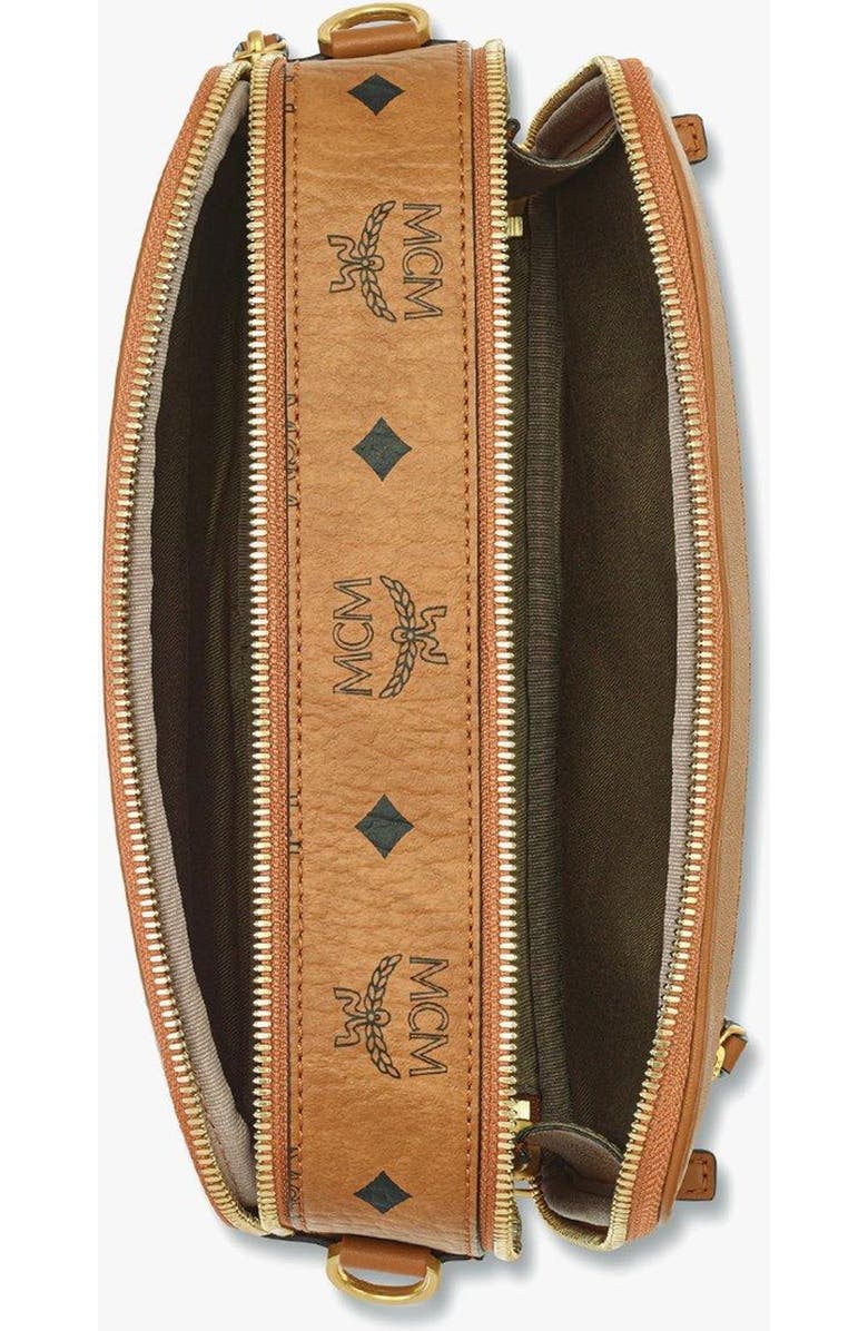 MCM Diamond Camera Bag in Visetos, Alternate, color, Brown