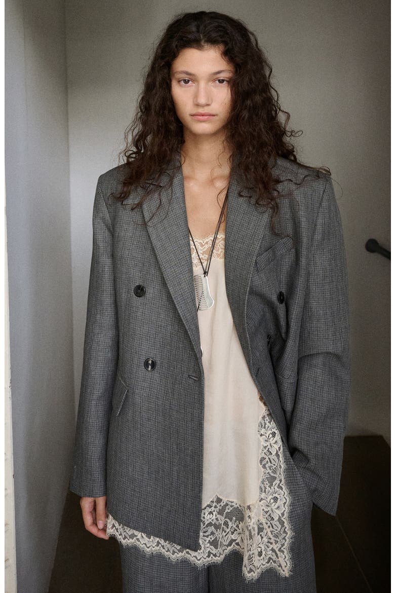 Double Breasted Suit Jacket, Alternate, color, BLACK