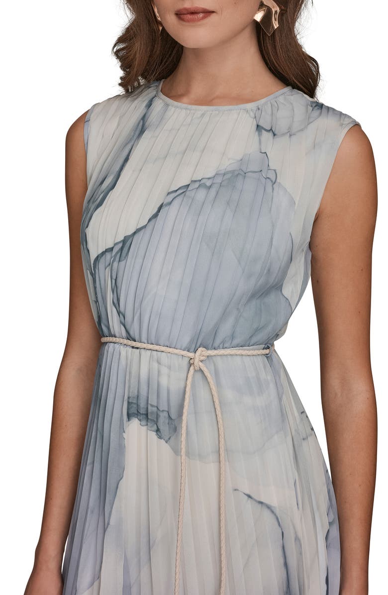 Donna Karan New York Print Pleated Midi Dress, Alternate, color, Dusk Mult