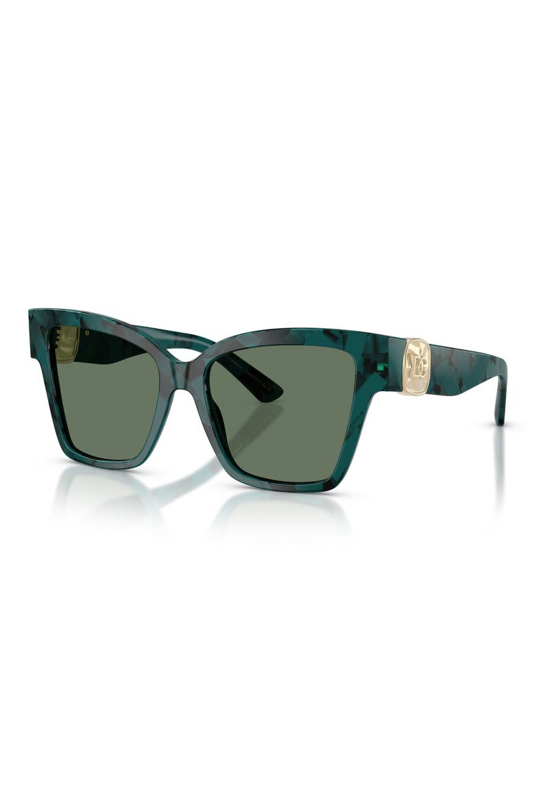 54mm Gradient Square Sunglasses, Alternate, color, PEARL HAVANA / DARK GREEN