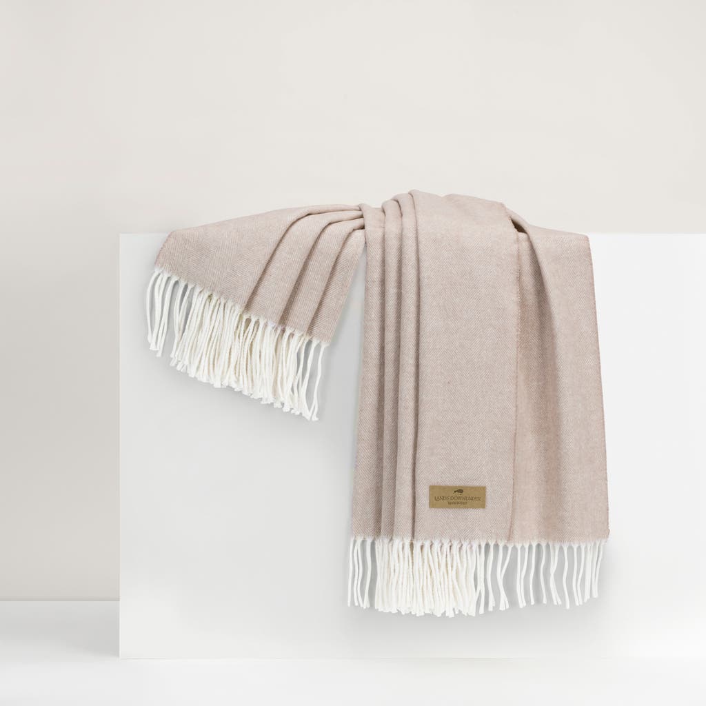 Lands Downunder Italian Herringbone Throw In Neutral