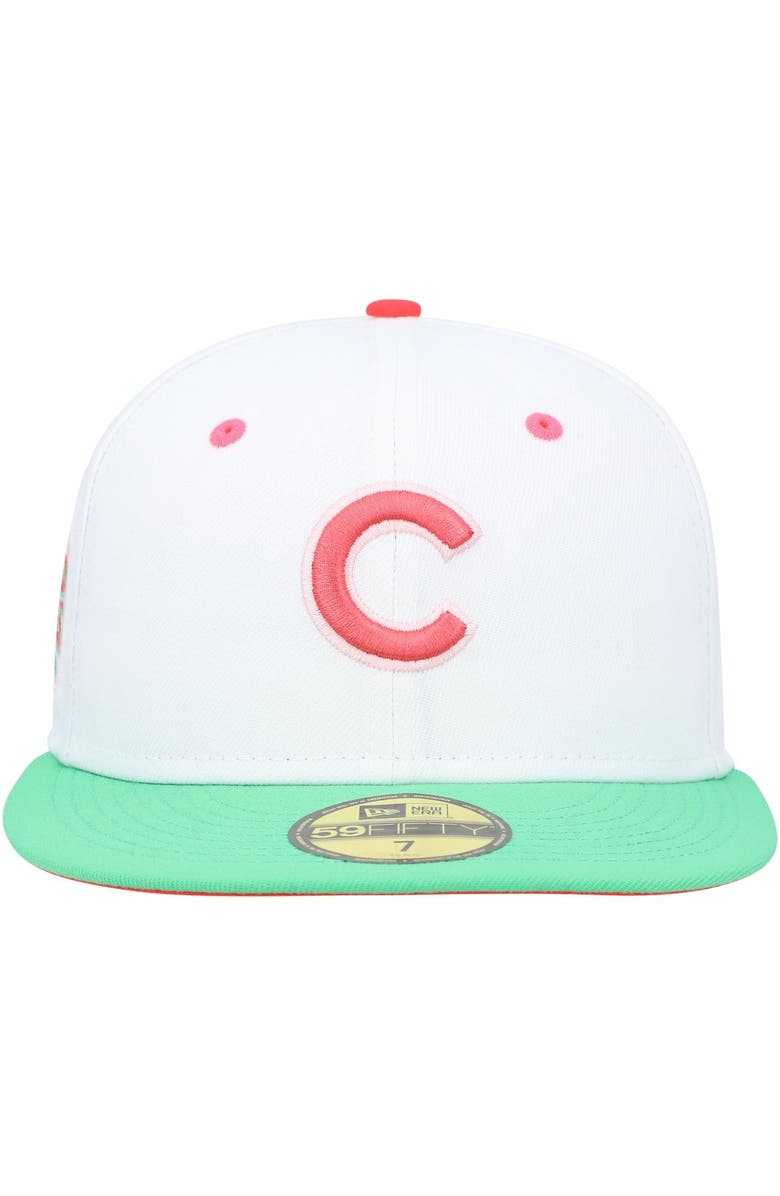 New Era Men's New Era White/Green Chicago Cubs  Watermelon Lolli 59FIFTY Fitted Hat, Alternate, color, 