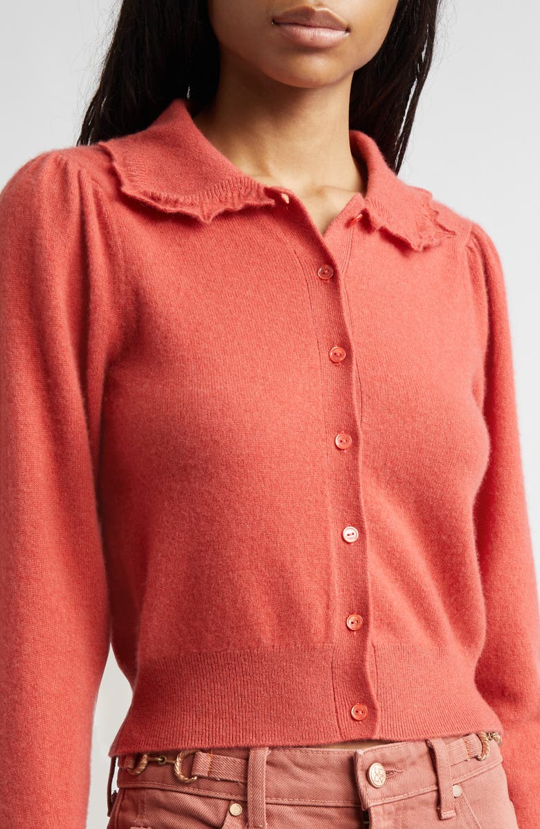 Ulla Johnson Kalila Collared Cashmere Cardigan, Alternate, color, Coral