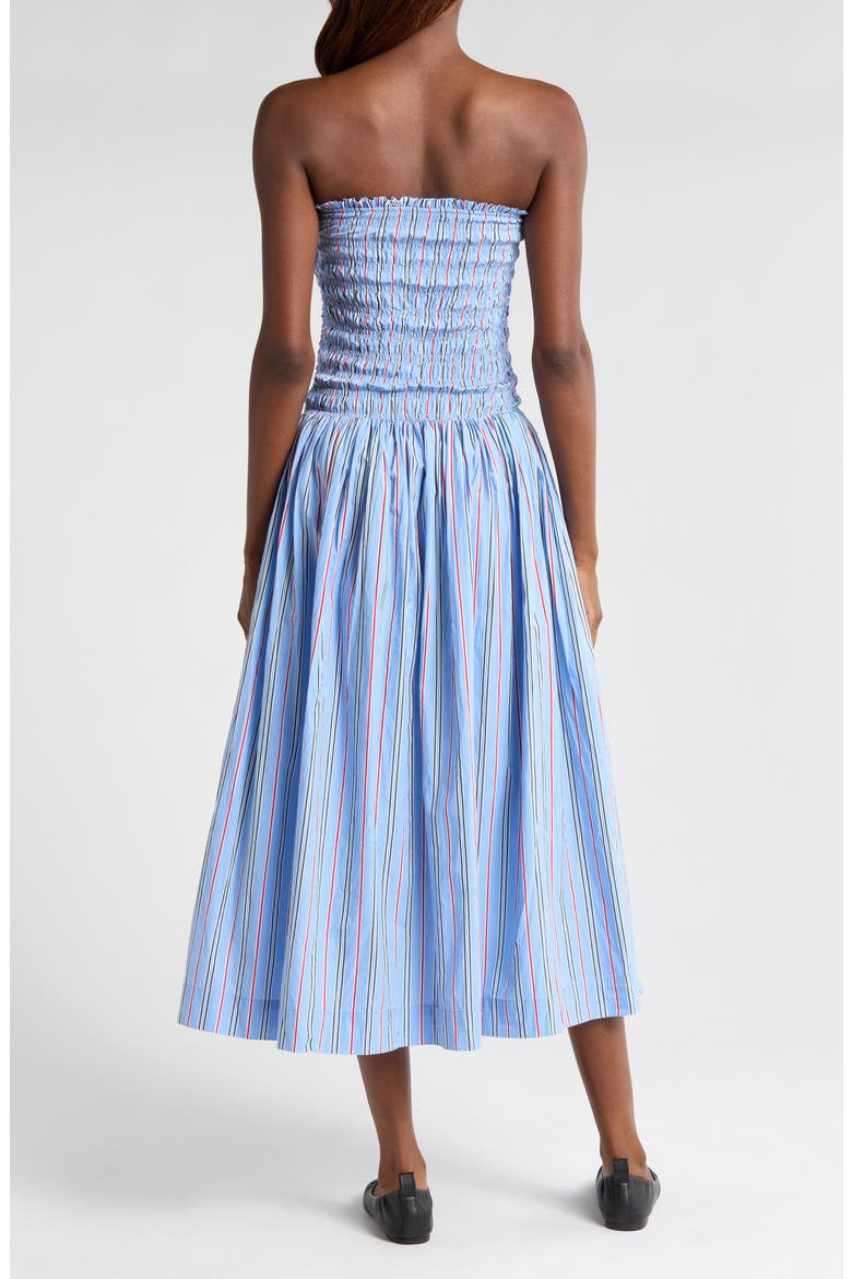 Mia Tie Neck Strapless Midi Dress, Alternate, color, BLUE