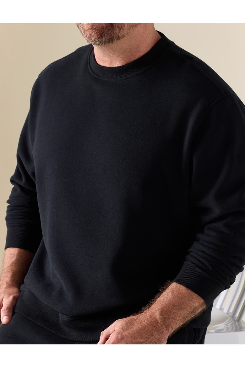 Big & Tall Lux Offday Crewneck Sweatshirt, Alternate, color, BLACK