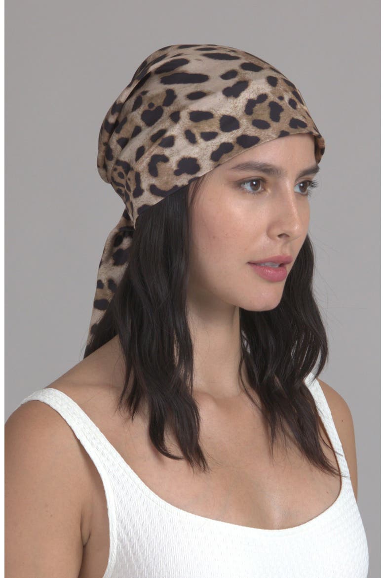 Gigi Satin Head Wrap, Alternate, color, CAMEL/ BLACK