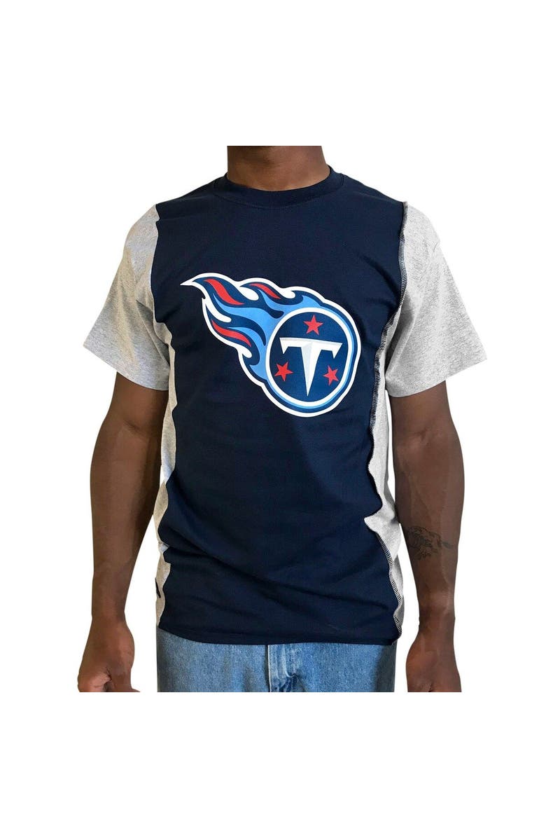 REFRIED APPAREL Men's Refried Apparel Navy/Gray Tennessee Titans Sustainable Upcycled Split T-Shirt, Alternate, color, Navy
