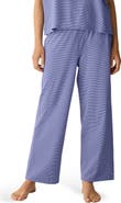 Eileen Fisher Stripe Organic Cotton Ankle Wide Leg Pull-On Pants