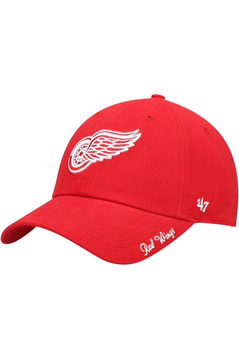 Women's '47 Red Detroit Red Wings Team Miata Clean Up Adjustable Hat, Main, color, Red