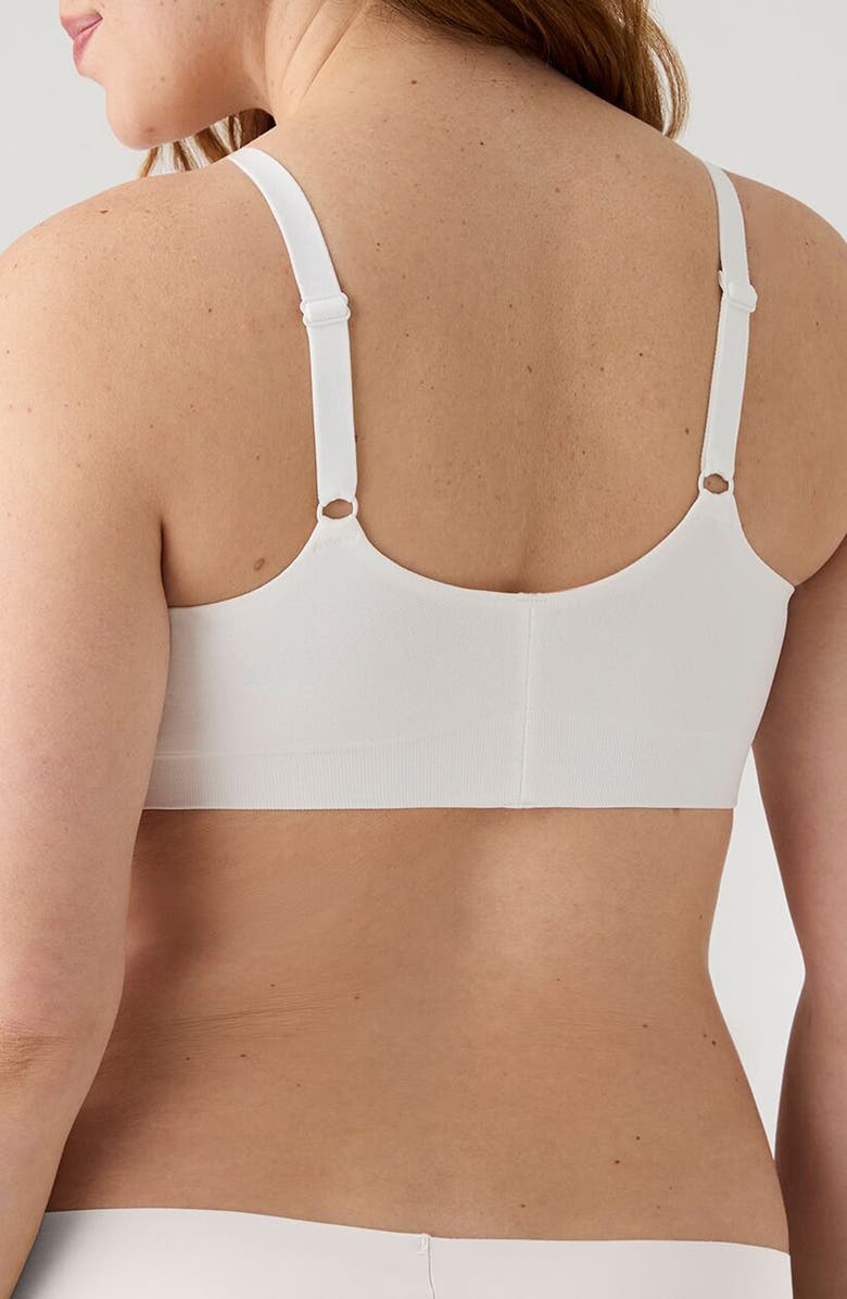 True & Co Soft Form V-Neck Adjustable Strap Bralette, Alternate, color, White