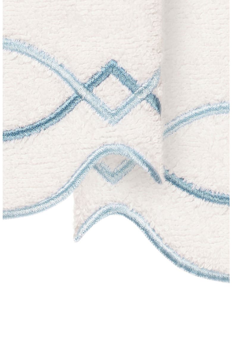 Diamond Chain Scallop Set of 2 Hand Towels, Alternate, color, WHITE/ BLUE