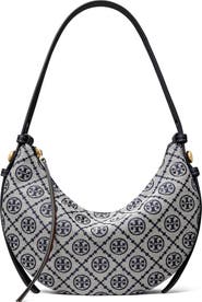 Tory Burch Romy T Monogram Half Moon Shoulder Bag