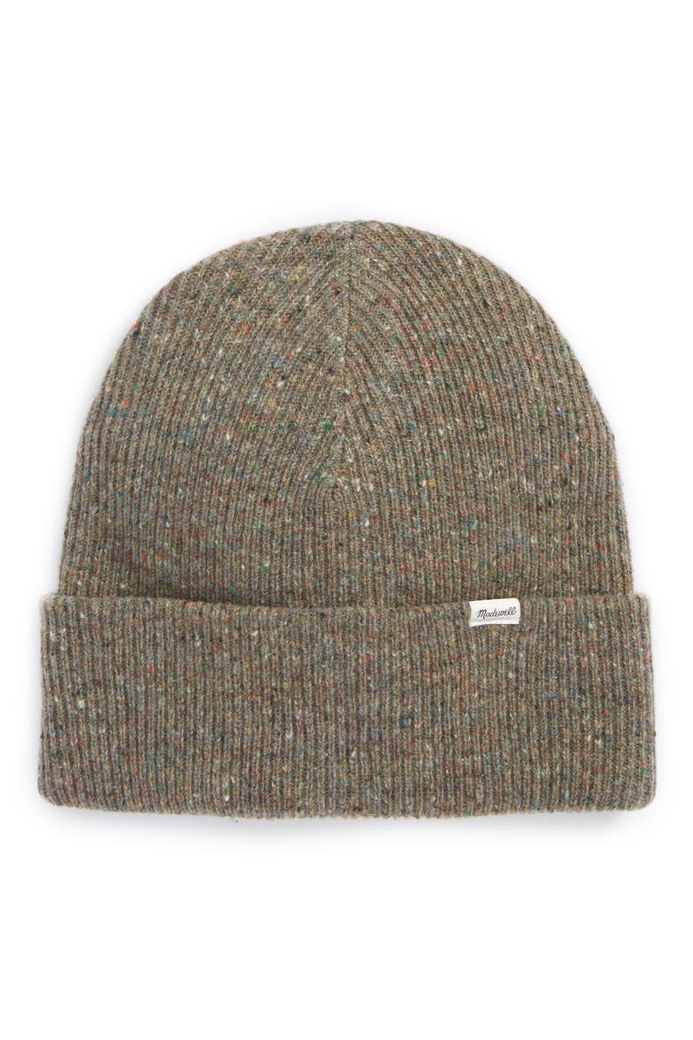 Cuffed Wool Beanie, Main, color, WILD SAGE DONEGAL