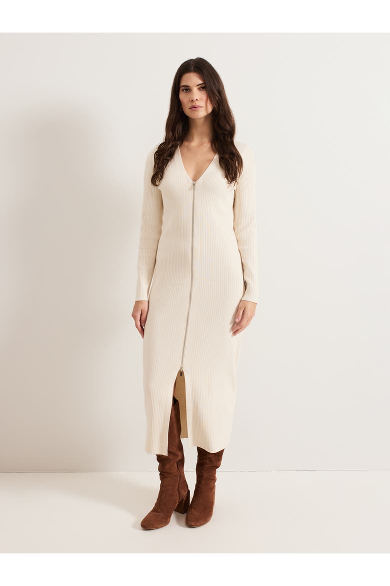 Ella Ribbed Knit Dress, Main, color, Natural