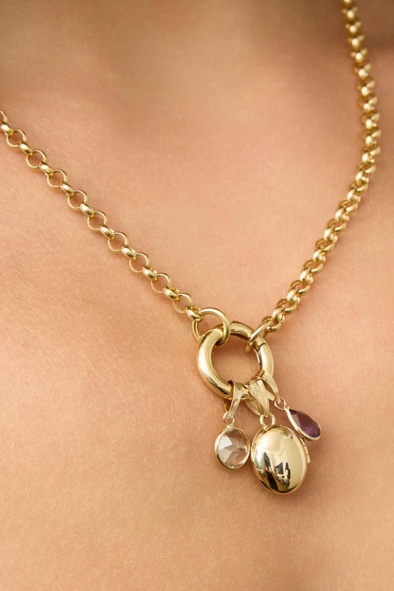 14K Yellow Gold Lock It Up Oval Locket, Alternate, color, Yellow Gold