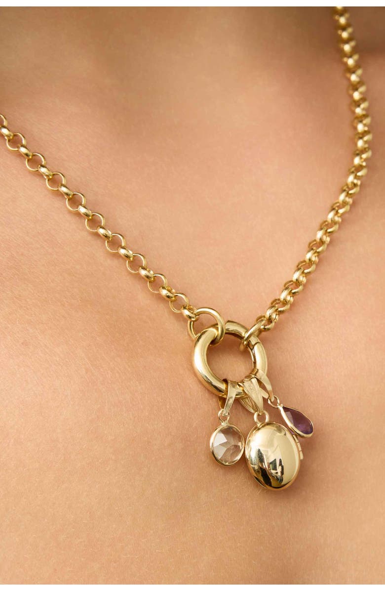 Oradina 14K Yellow Gold Lock It Up Oval Locket, Alternate, color, Yellow Gold