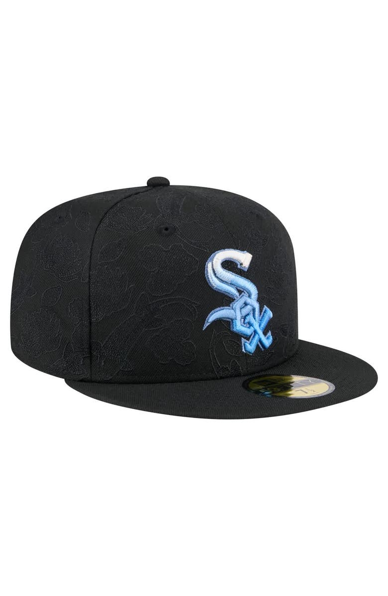 New Era Men's New Era Black Chicago White Sox Tonal Koi 59FIFTY Fitted Hat, Alternate, color,