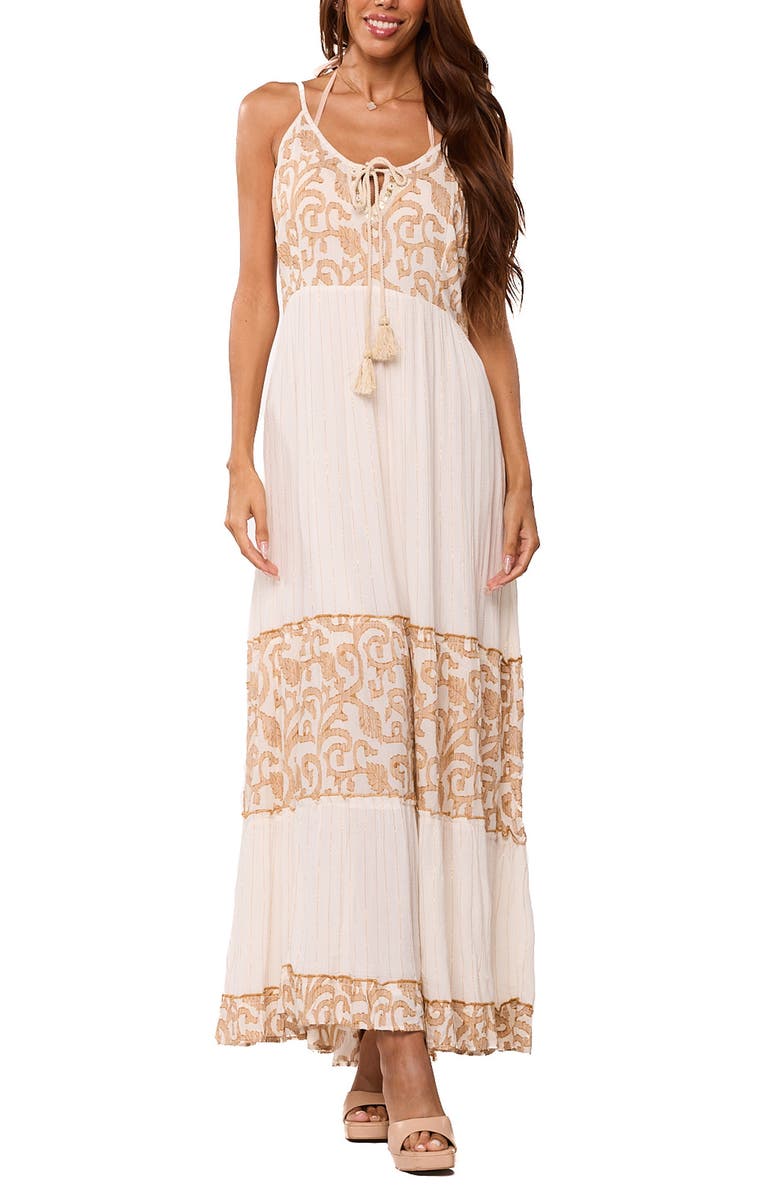 RANEES Print Maxi Dress, Main, color, White