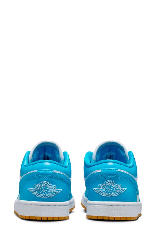 Jordan Air  1 Low Sneaker In White/dark Powder Blue/brown
