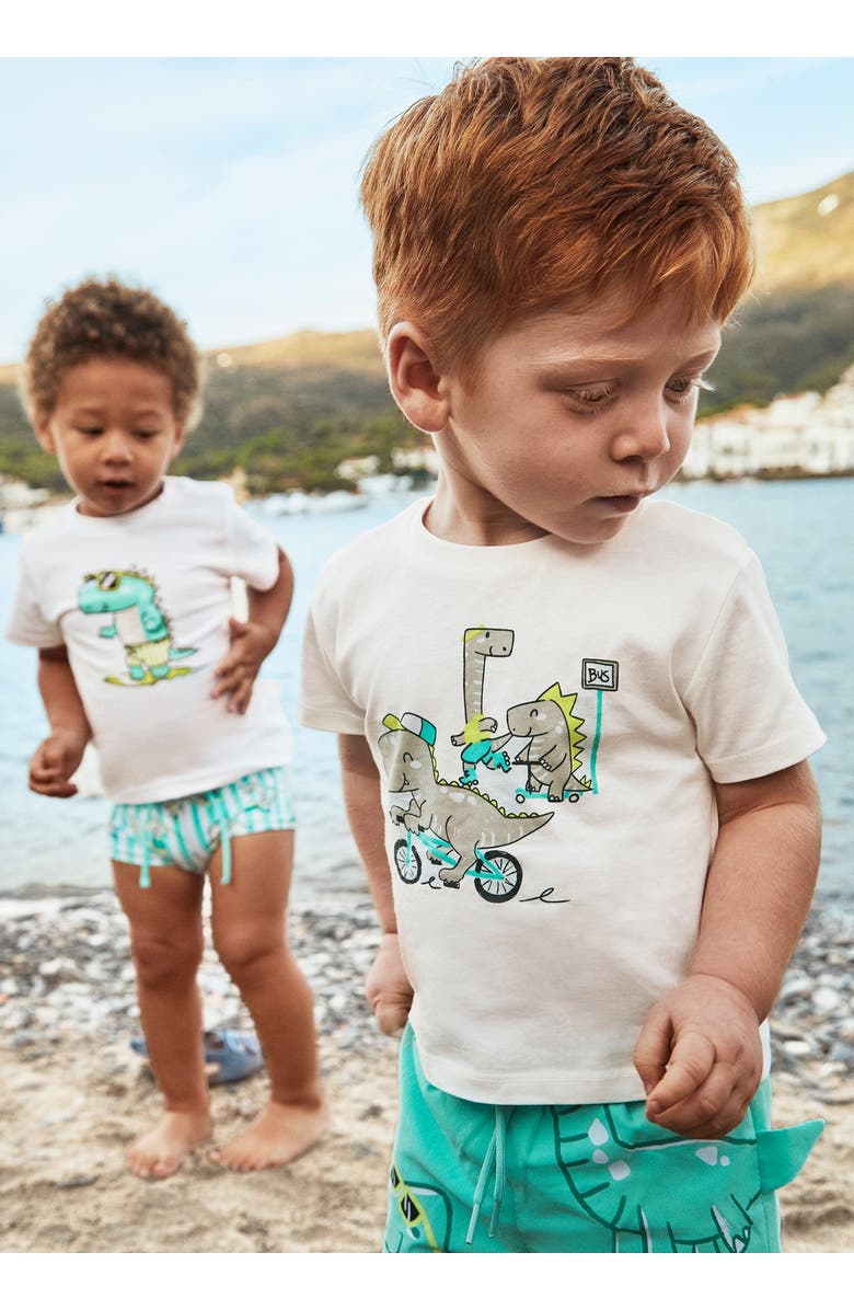 Mayoral Dinosaur Bike T-Shirt, Alternate, color, Cream