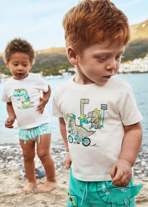 Mayoral Dinosaur Bike T-shirt In Cream