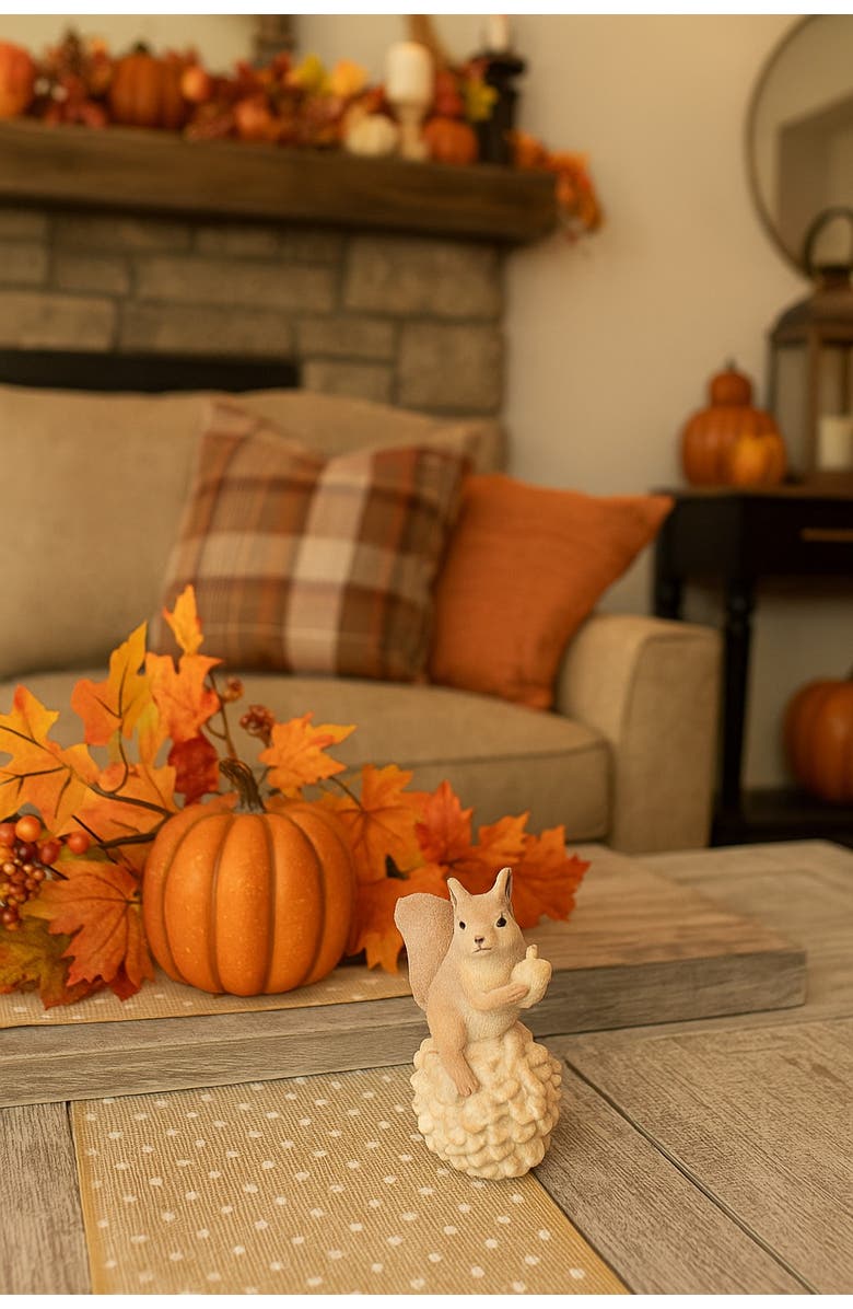 Transpac Resin Multicolor Harvest Squirrel Figurine, Alternate, color, Multi