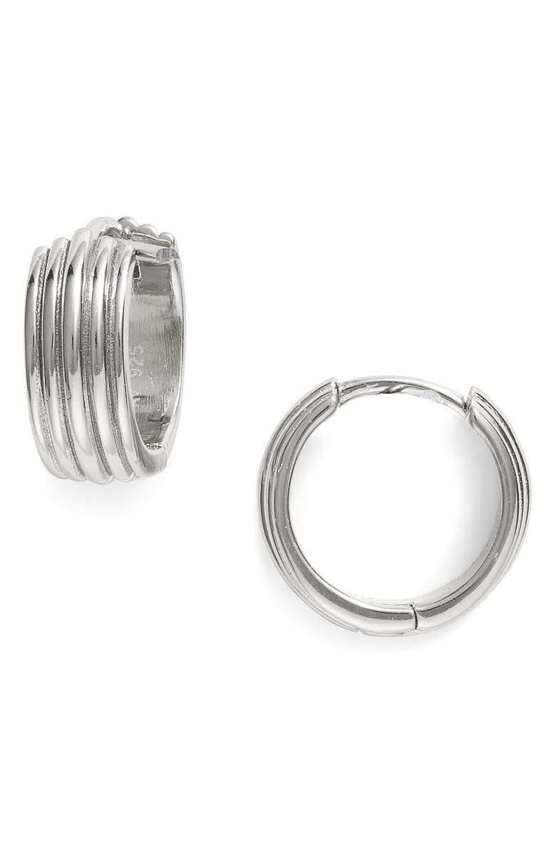 Argento Vivo Sterling Silver Stack Huggie Hoop Earrings, Main, color, 