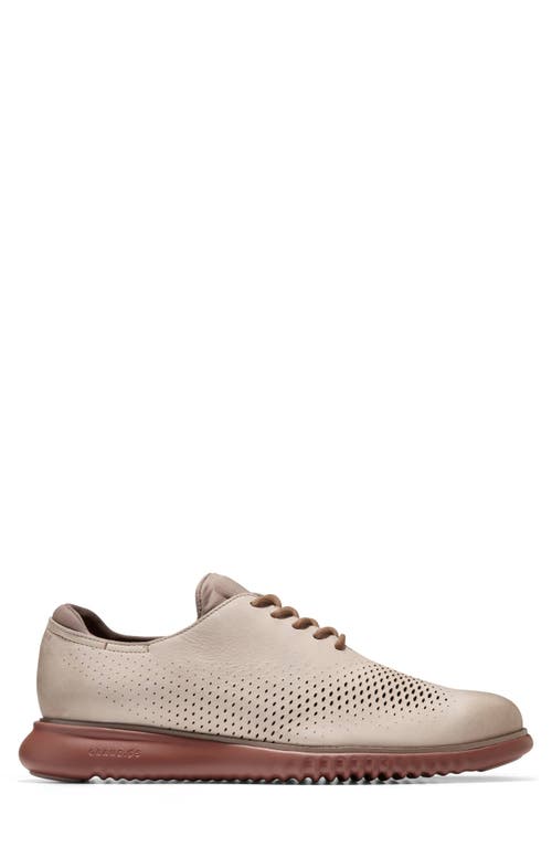 Cole Haan Men's 2.zerøgrand Laser Wingtip Oxford Shoes - Beige Size 9.5 In Sesame Nubuck/irish Coffee
