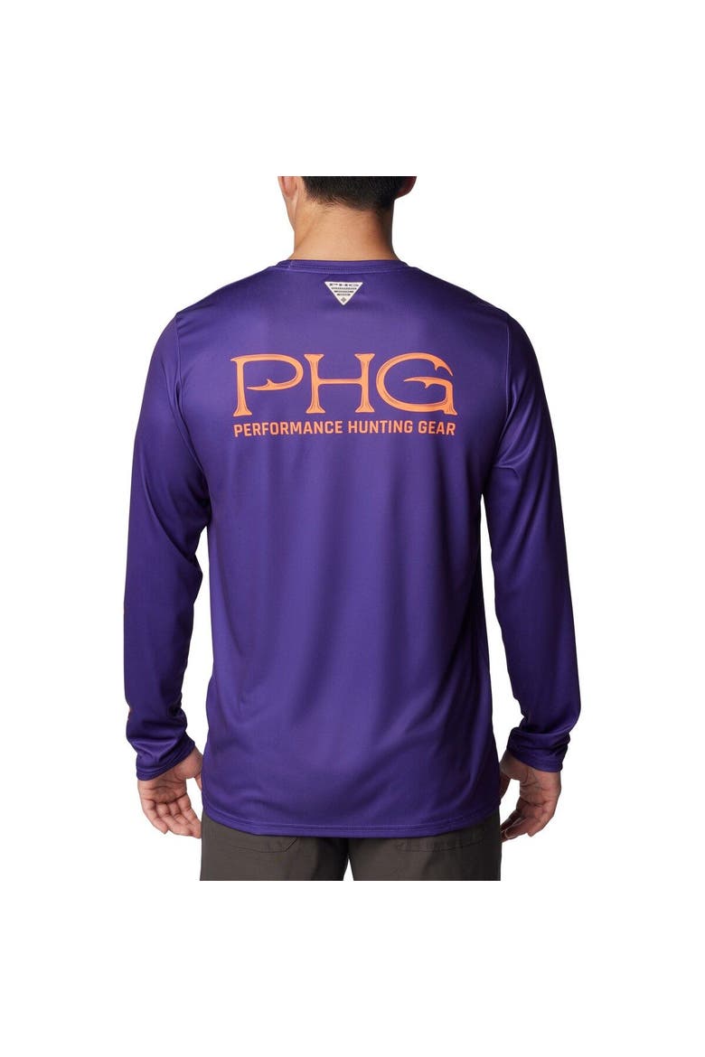 Men's Columbia Purple Clemson Tigers Terminal Shot Omni-Shade Long Sleeve T-Shirt, Alternate, color, Purple