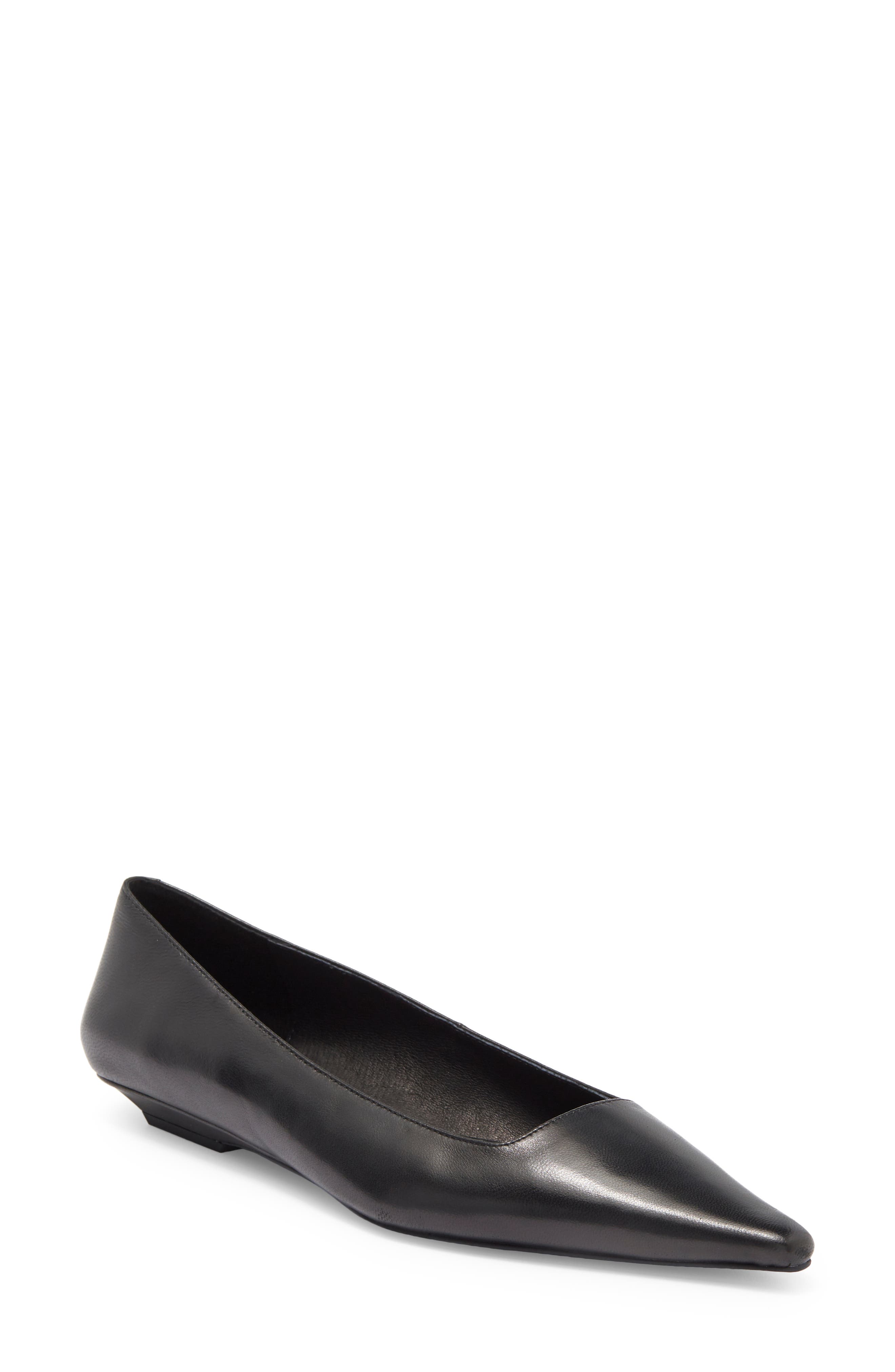 Pistil Pointed Toe Flat, Main, color, BLACK