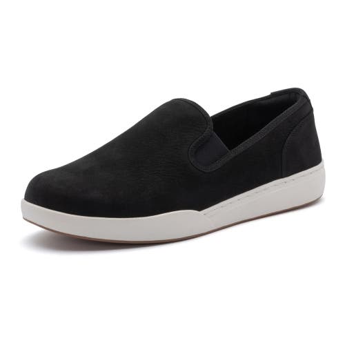 Abeo Encore Slip On In Black Leather - Regular