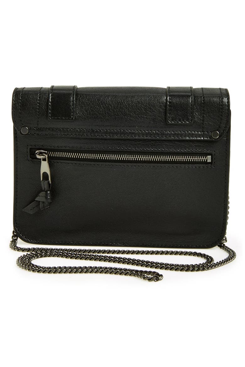 'Large PS1' Leather Crossbody Wallet, Alternate, color, BLACK