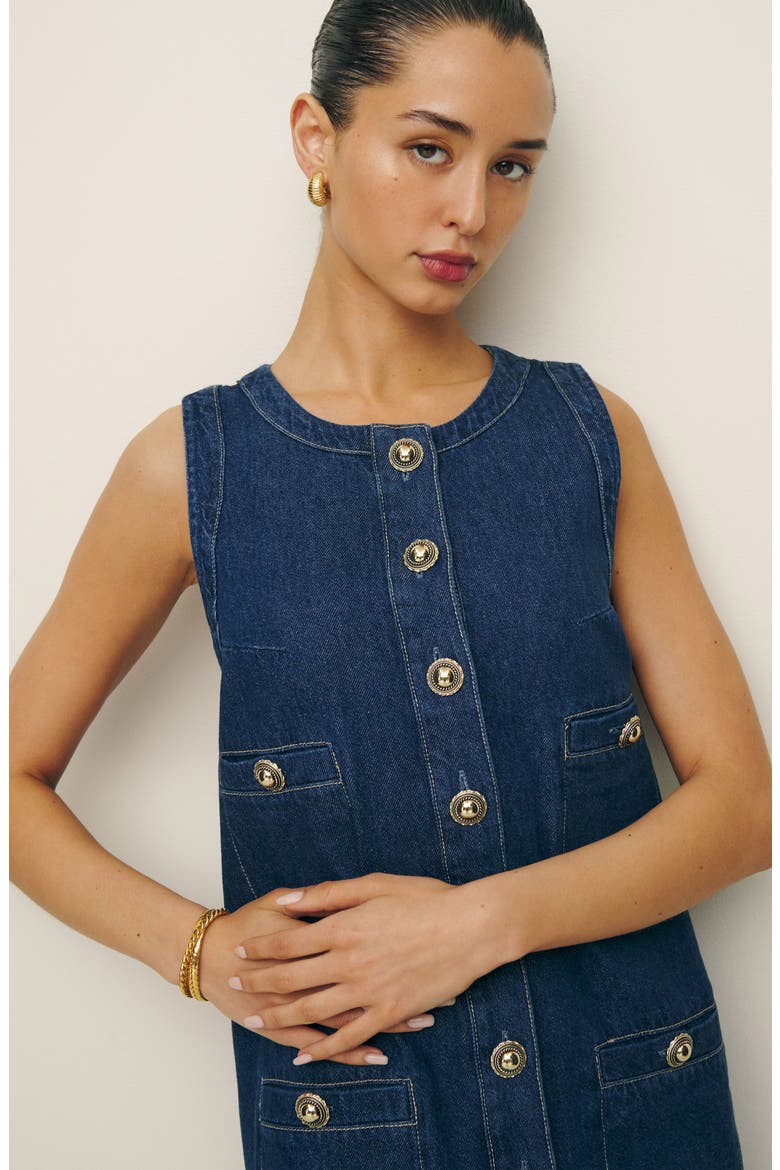 Tropez Sleeveless Denim Minidress, Alternate, color, SALINAS
