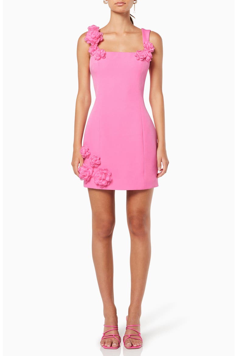 Trompe Rosette Minidress, Main, color, PINK