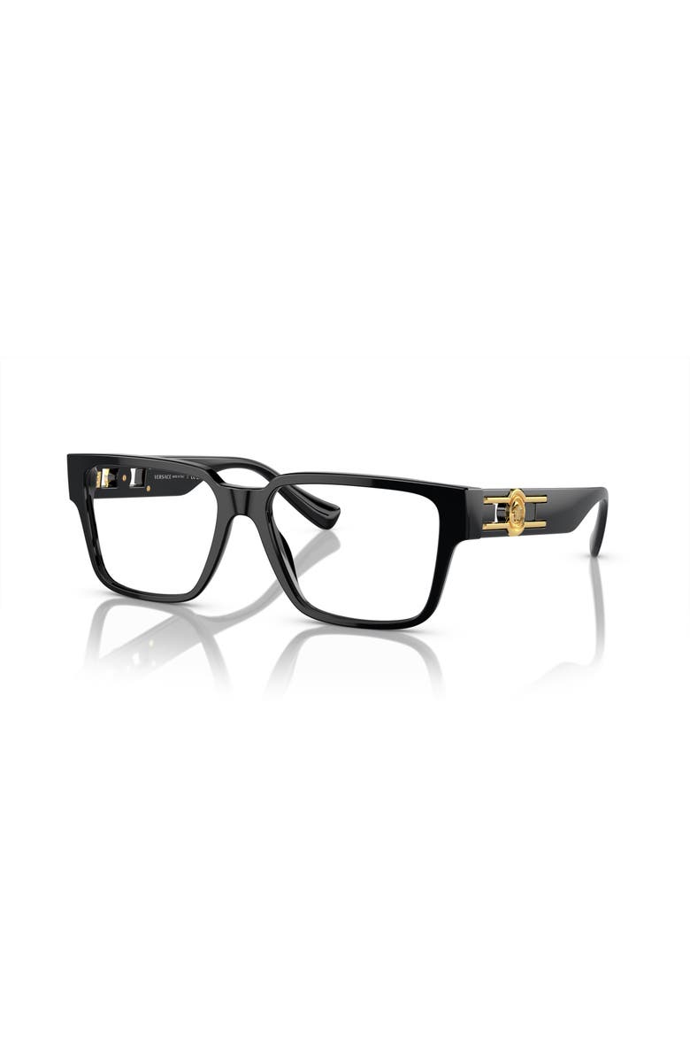 Versace 55mm Rectangle optical glasses, Main, color, Black