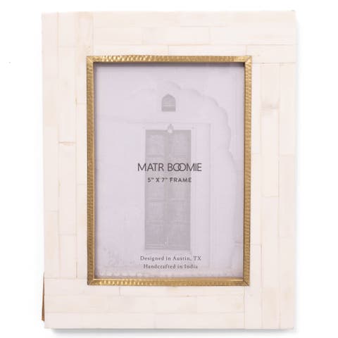 Mukhendu Picture Frame - Bone, Brass Inner Edge