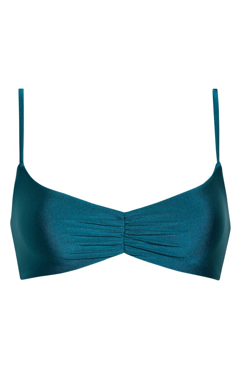 Kulani Kinis Gathered Crop Bikini Top, Alternate, color, Laguna Haze