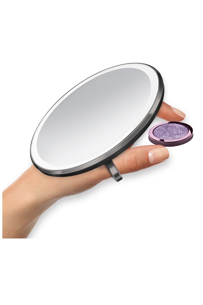 4-Inch Sensor Makeup Mirror Compact, Alternate, color, BLACK