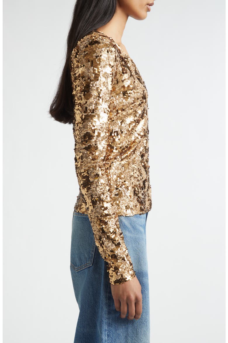 Megan Stretch Sequin Top, Alternate, color, COPPER