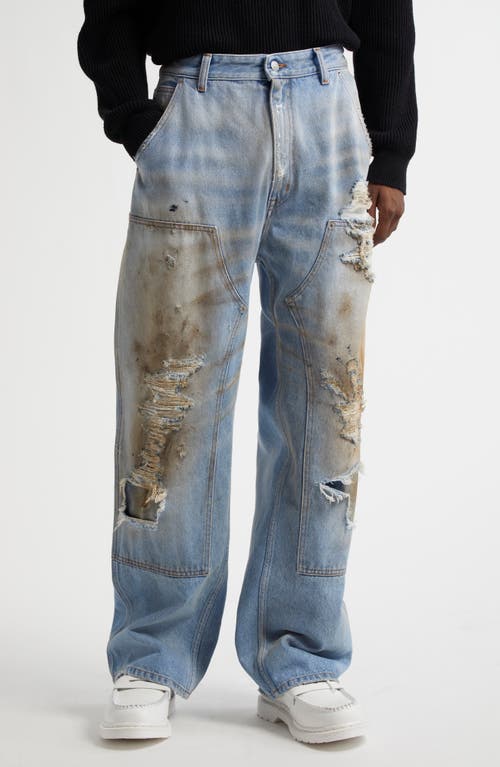 MM6 MAISON MARGIELA MM6 MAISON MARGIELA RIP & REPAIR STRAIGHT LEG JEANS