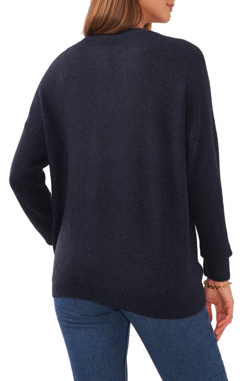 Vince Camuto Drop Shoulder V-neck Sweater In Blue