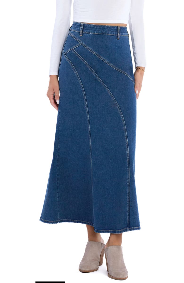 Wash Lab Denim Desi Denim Maxi Skirt, Main, color,