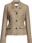 FERRAGAMO Single Breasted Linen Jacket