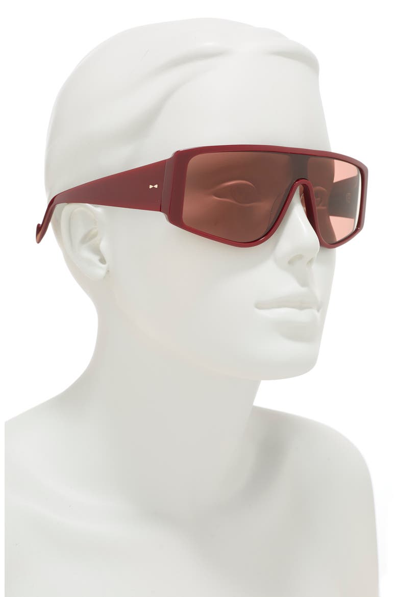 136mm Whitewash Shield Sunglasses, Alternate, color, BURGUNDY / BURGUNDY MONO