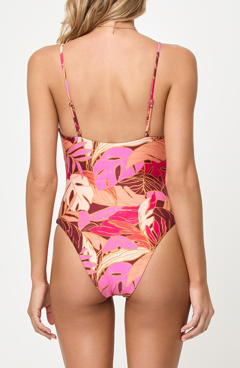 LSPACE Piper Classic Keyhole One-Piece Swimsuit, Alternate, color, Leaf It To Me