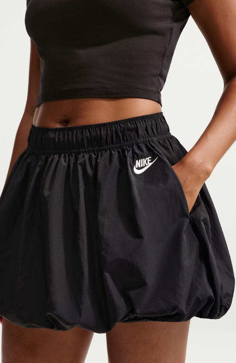 Nike Water Repellent Bubble Miniskirt, Alternate, color, Black/ Chalk