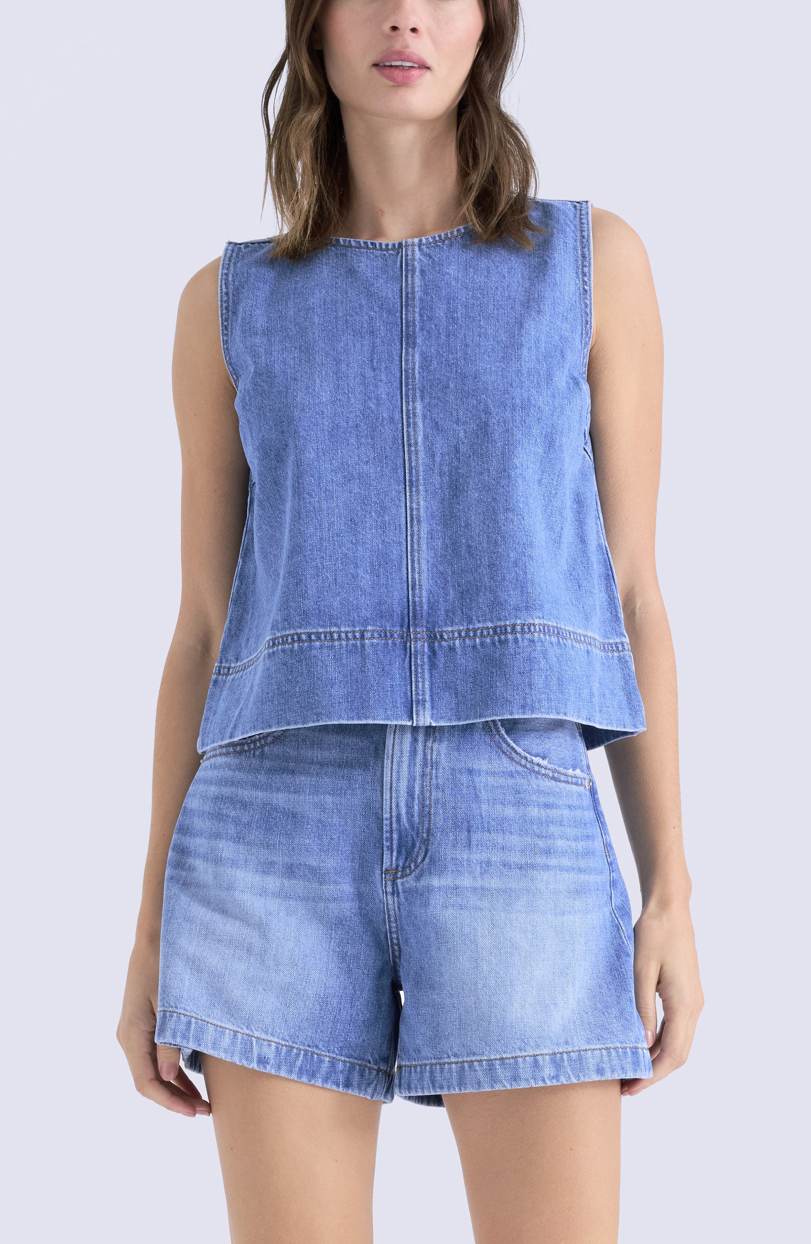 Rue Sleeveless Denim Top