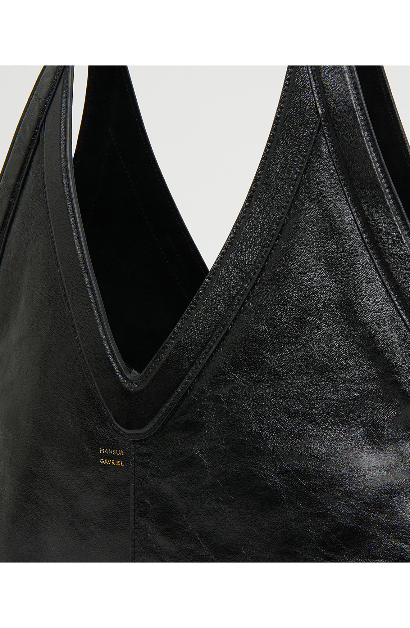 Soft M Leather Tote, Alternate, color, BLACK
